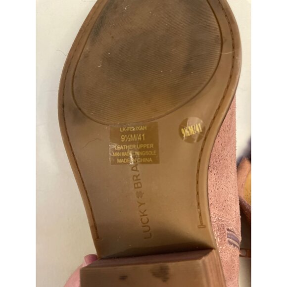 Lucky Brand Felixah Ankle Booties Blush Pink Size Women 9.5 M Suede Boots Rose - Picture 6 of 10